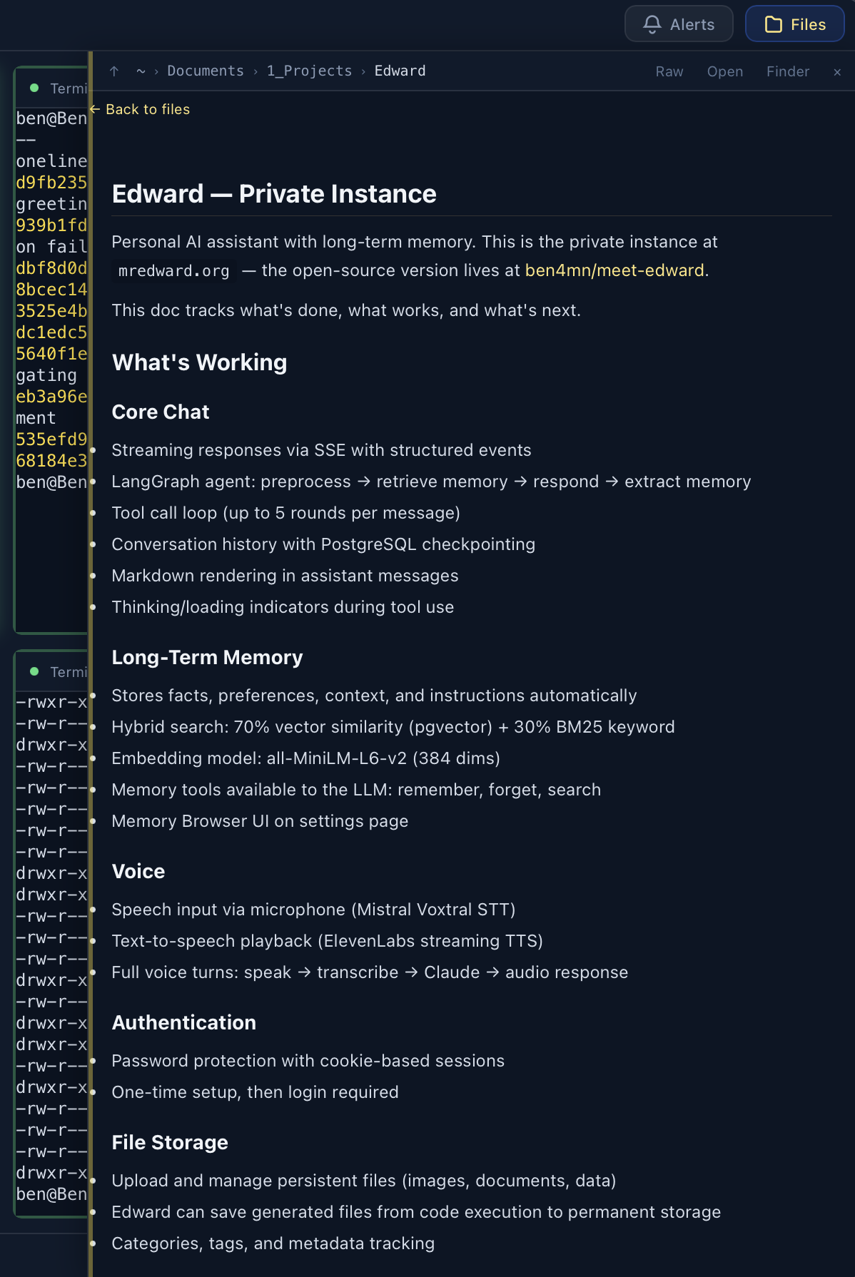 PaneStreet file browser panel with git diff indicators